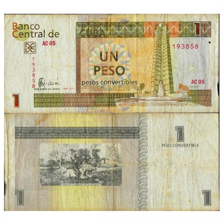 2007 * Banconota Cuba 1 Peso Convertibles "Death of José Martí" (pFX46a) MB