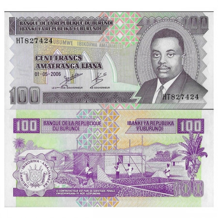 2006 * Banconota Burundi 100 Francs "Prince Rwagasore" (p37e) FDS