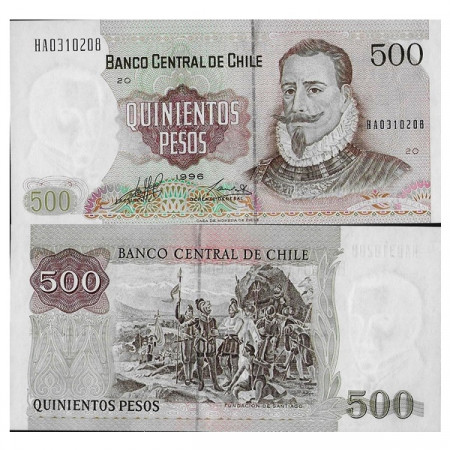 1996 * Banconota Cile 500 Pesos "Pedro de Valdivia" (p153e) FDS