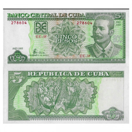 2002 * Banconota Cuba 5 Pesos "Antonio Maceo" (p116e) FDS