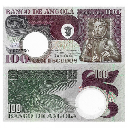 1973 * Banconota Angola 100 Escudos "L de Camoes - Palm" (p106) SPL+