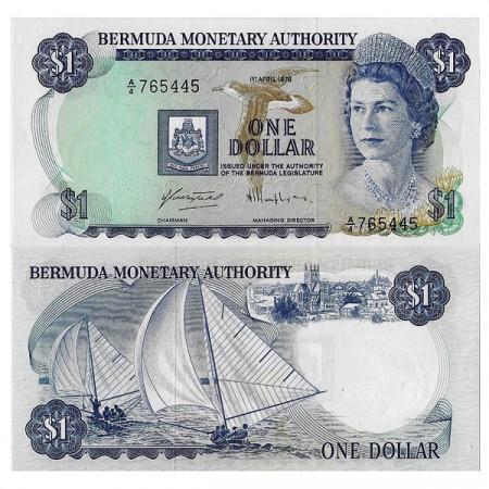 1978 * Banconota Bermuda 1 Dollar "Elisabetta II" (p28b) FDS