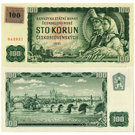 ND (1993) old 1961 * Banconota Repubblica Ceca 100 Korun "Charles Bridge" (KM 1c) FDS