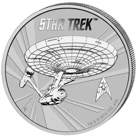 2016 * 1 Dollar Argento 1 OZ Tuvalu "Star Trek" FDC