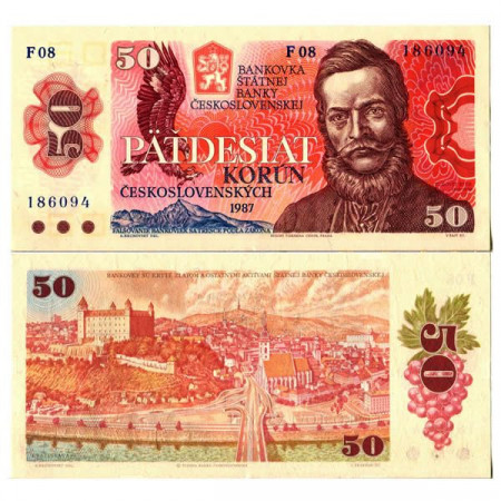 1987 * Banconota Cecoslovacchia 50 Korun "Ludovít Stúr" (p96a) FDS