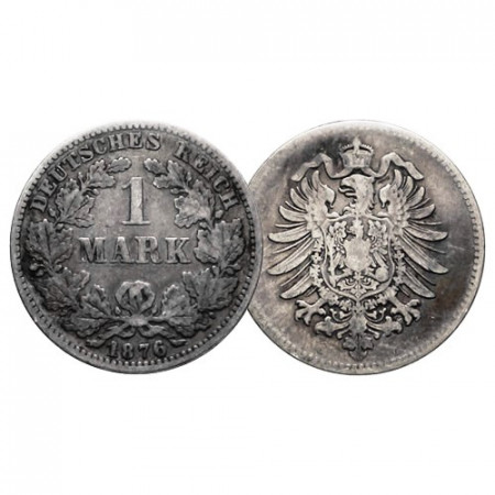 1876 G * 1 Mark Argento GERMANIA "Secondo Reich - Aquila Imperiale" (KM 7) MB