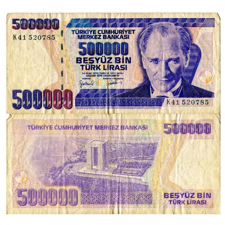L.1970 (1998) * Banconota Turchia 500.000 Lira "Kemal Atatürk" (p212) qBB