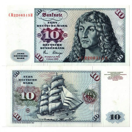 1980 * Banconota Germania Repubblica Federale 10 Deutsche Mark "Gorch Fock" (p31d) BB+