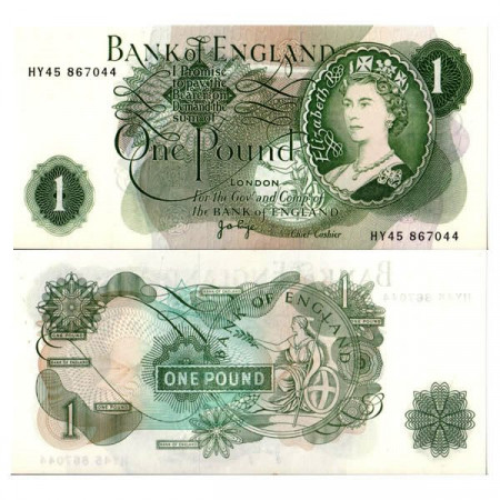 ND (1970-77) * Banconota Gran Bretagna 1 Pound "Elizabeth II - Britannia" (p374g) FDS