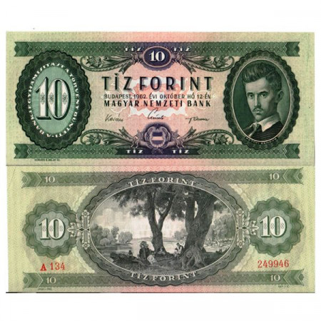 1962 * Banconota Ungheria 10 Forint "Petofi Sandor" (p168c) qFDS