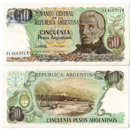 ND (1983-85) * Banconota Argentina 50 Pesos Argentinos "J de San Martin" (p314a) FDS