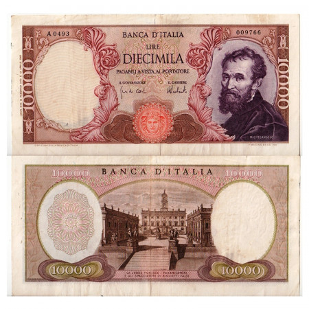 1973 (15/02) * Banconota Italia Repubblica 10.000 Lire "Michelangelo" BI.857 (p97f) BB