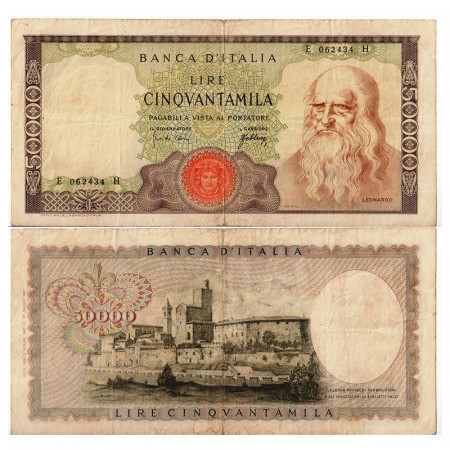 1967 (03/07) * Banconota Italia Repubblica 50.000 Lire "Leonardo da Vinci" BI.890 (p99a) BB