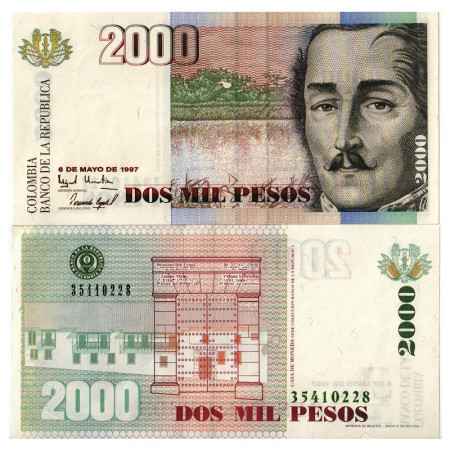 1997 * Banconota Colombia 2000 Pesos "General F Santander" (p445b) FDS
