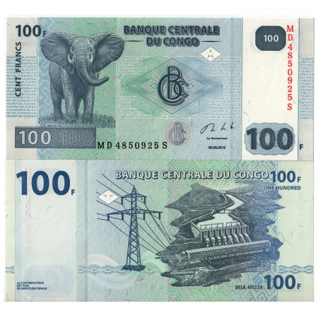 2013 * Banconota Congo Repubblica Democratica 100 Francs "Elephant" (p98b) FDS