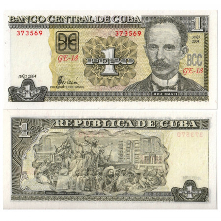 2004 * Banconota Cuba 1 Peso "José Martí" (p121d) FDS