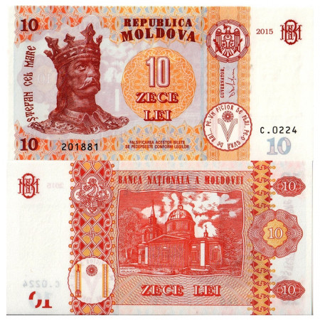 2015 * Banconota Moldavia 10 Lei "Stephen the Great" (p22) FDS