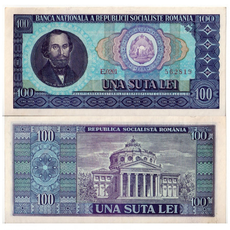 1966 * Banconota Romania 100 Lei "Repubblica Socialista" (p97a) SPL+