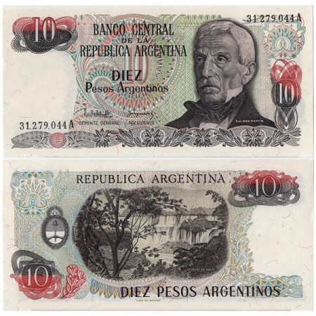 ND (1983-84) * Banconota Argentina 10 Pesos Argentinos "J de San Martin" (p313a) FDS