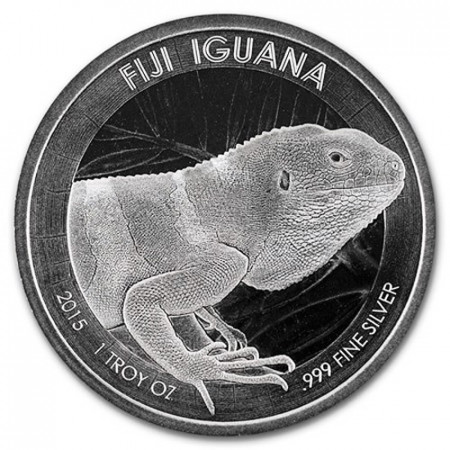 2015 * 1 Dollar Argento 1 OZ Fiji "Iguana - CertiLock" FDC