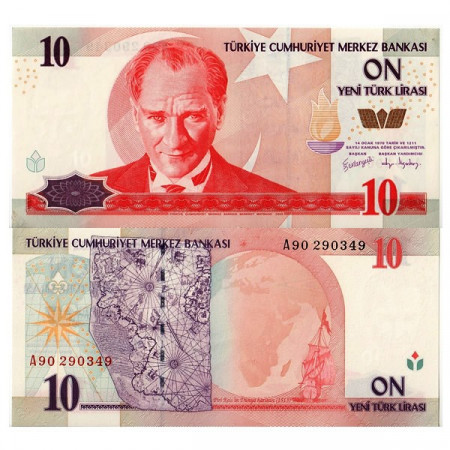 2005 * Banconota Turchia 10 New Lira "Kemal Atatürk" (p218) qFDS