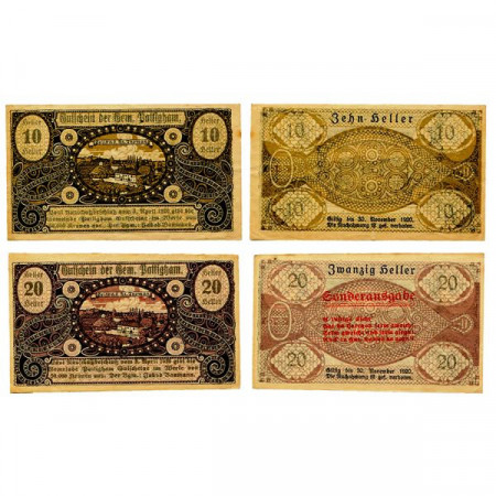 1920 * Set 2 Notgeld Austria 10 . 20 Heller "Alta Austria – Pattigham" (M 723)