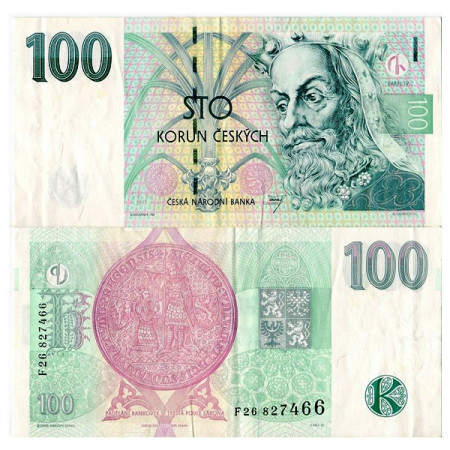 1997 * Banconota Repubblica Ceca 100 Korun "King Karel IV" (KM 18) BB+