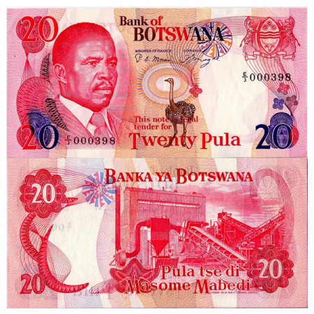 ND (1982) * Banconota Botswana 20 Pula "Quett Masire" (p10a) SPL