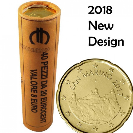 2018 * Rotolino 20 Centesimi SAN MARINO "Le Tre Torri" UNC