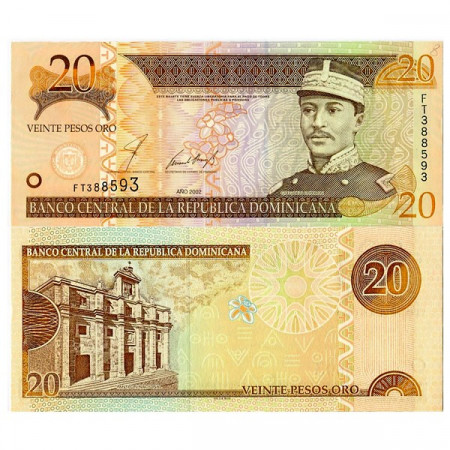 2002 * Banconota Repubblica Dominicana 20 Pesos Oro "G Lúperon" (p169b) FDS