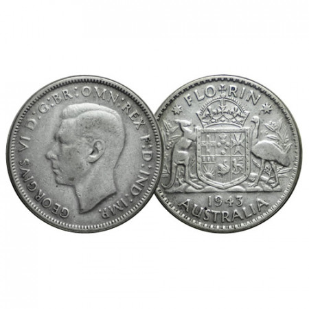 1943 (m) * 1 Florin Argento Australia "Stemma - Giorgio VI" (KM 40) qBB