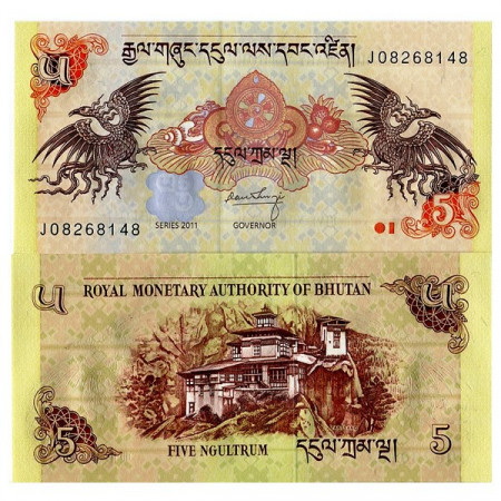 2011 * Banconota Bhutan 5 Ngultrum "Taktsang Palace" (p28b) FDS