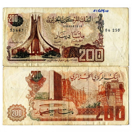 1983 * Banconota Algeria 200 Dinars (p135a) qBB