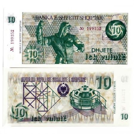 ND (1992) * Banconota Albania 10 Lek Valute (500 Leke) "Steelworker" (p49a) FDS