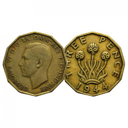 1944 * Three 3 Pence Gran Bretagna "Giorgio VI – Thrift Plant" (KM 849) BB+