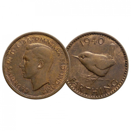 1940 * 1 Farthing Gran Bretagna "Giorgio VI – Wren" (KM 843) qFDC