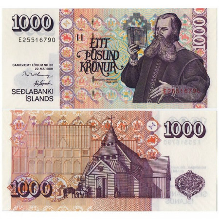 2001 * Banconota Islanda 1000 Kronur "BB Sveinsson" (p59) FDS