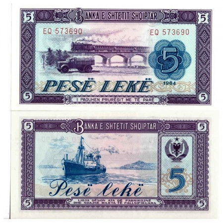 1964 * Banconota Albania 5 Leke “Truck” (p35a) FDS