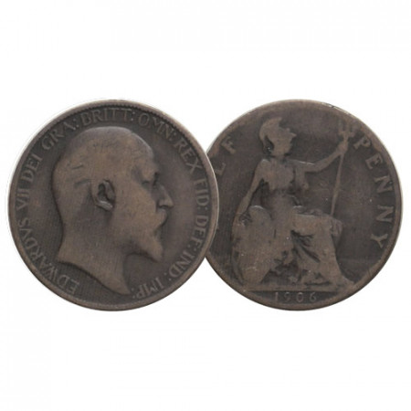 1906 * Half 1/2 Penny Gran Bretagna "Edoardo VII – Britannia" (KM 793.2) MB