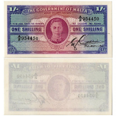 ND (1943) * Banconota Malta 1 Shilling "George VI" (p16) qFDS