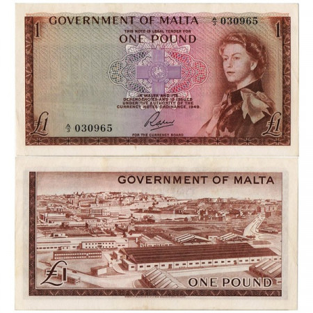 L.1949 (1963) * Banconota Malta 1 Pound "Elizabeth II" (p26a) SPL