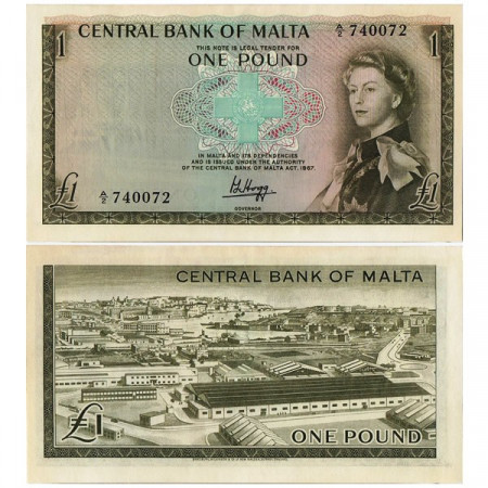 L.1967 (1969) * Banconota Malta 1 Pound "Elizabeth II" (p29a) qFDS
