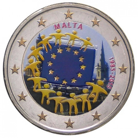 2015 * 2 Euro MALTA "30º Anniversario della Bandiera Europea" Colorato