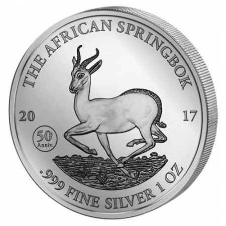 2017 * 1000 Franchi Argento 1 OZ Gabon "Springbok - 50° Anniversary" FDC