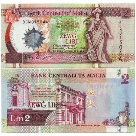 L.1967 (2000) * Banconota Malta 2 Liri "Malta Standing - Millennium" (p49) FDS