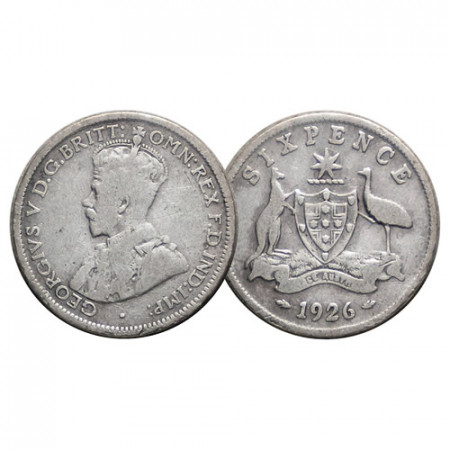 1926 (m sy) * Sixpence (6 Pence) Argento Australia "Giorgio V - Stemma" (KM 25) MB