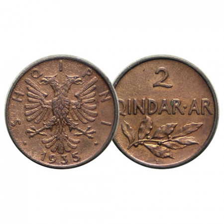 1935 R * 2 Qindar Ari Albania "Zog I - Oak Leaves" (KM 15) qFDC