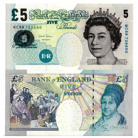 ND (2012) * Banconota Gran Bretagna 5 Pounds "Elizabeth II - Elizabeth Fry" (p391d) FDS