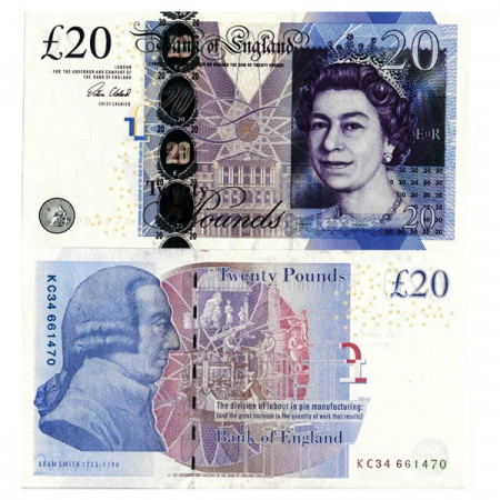 ND (2015) * Banconota Gran Bretagna 20 Pounds "Elizabeth II - Adam Smith" (p392c) FDS