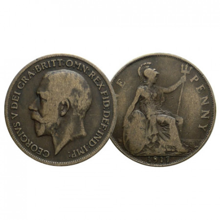1917 * 1 Penny Gran Bretagna "Giorgio V - Britannia Seduta" (KM 810) qBB